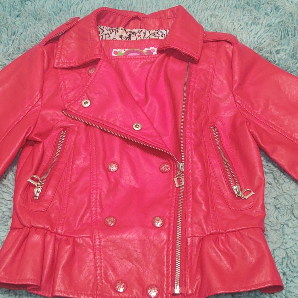 Dollhouse outerwear kids red leather jacket